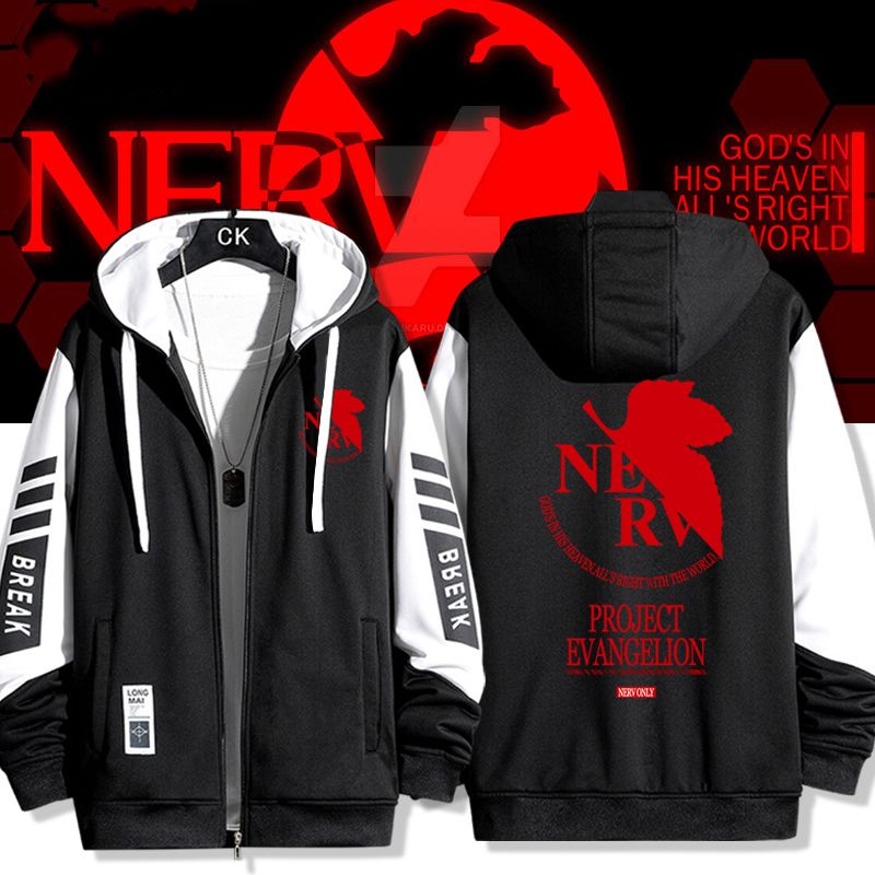 Model Kit Eva - Cartoon Neon Genesis Evangelion Kapuzen-Cardigan Pullover