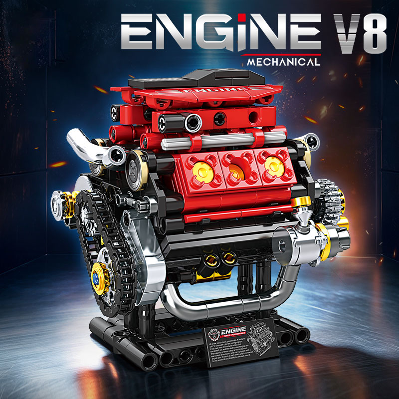 Model Kit Engine - V8 & Boxer Flat 6 Motor-Bausteine-Set,